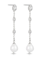 Droplet Crystal and Pearl Earring