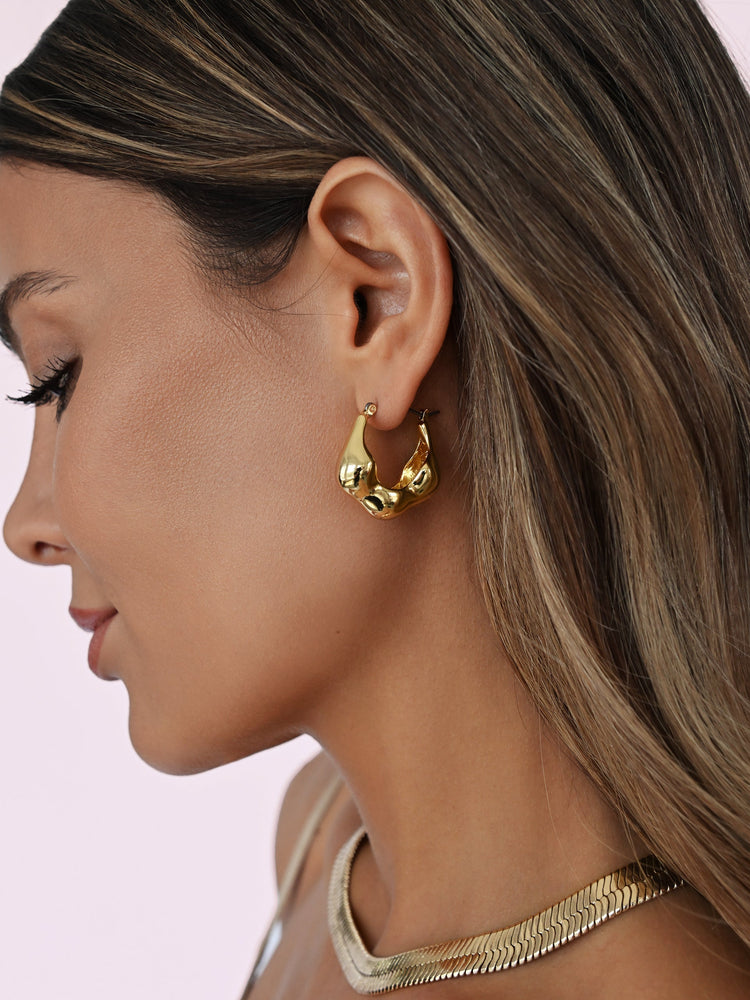Molten Metal Hoop Earrings
