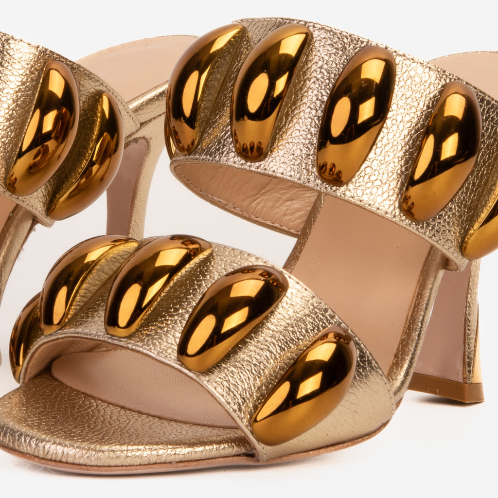 Eclipse Gold Leather Sandal