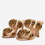Eclipse Gold Leather Sandal