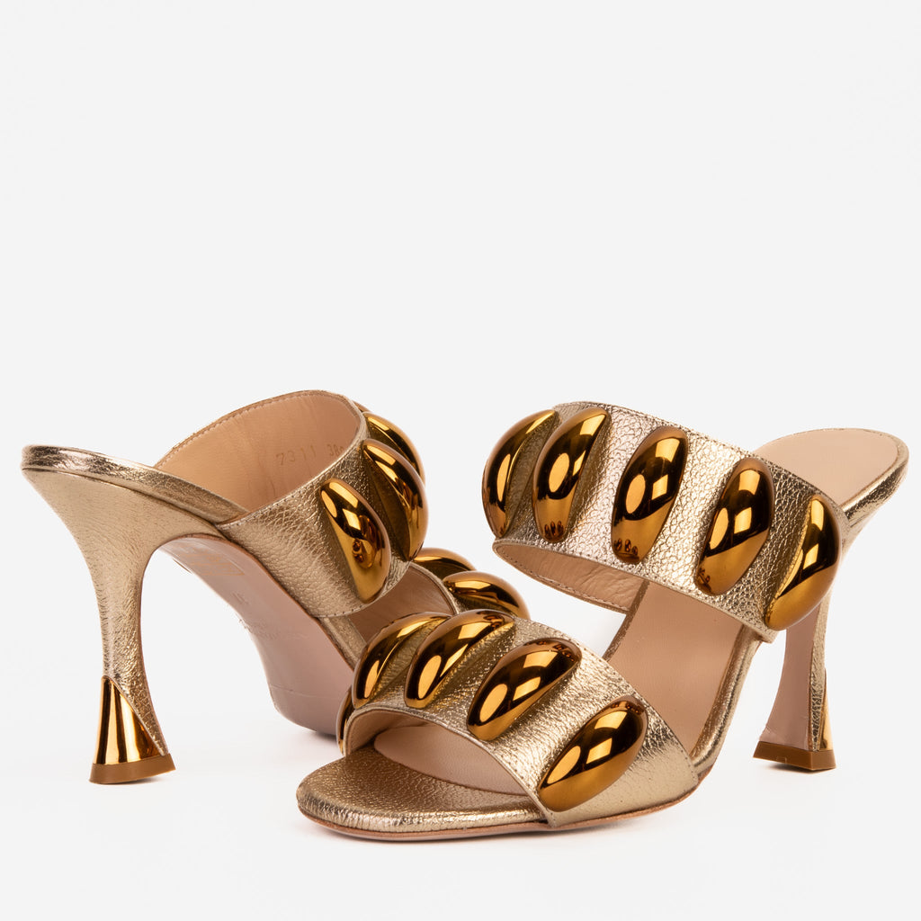Eclipse Gold Leather Sandal