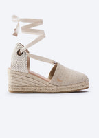 Escala Premium Fabrics Canvas Espadrille Wedges