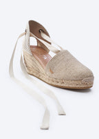 Escala Premium Fabrics Canvas Espadrille Wedges