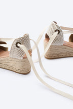 Escala Premium Fabrics Canvas Espadrille Wedges