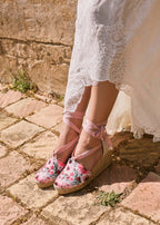 Escala Premium Fabrics Canvas Espadrille Wedges
