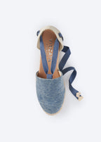 Escala Premium Fabrics Canvas Espadrille Wedges