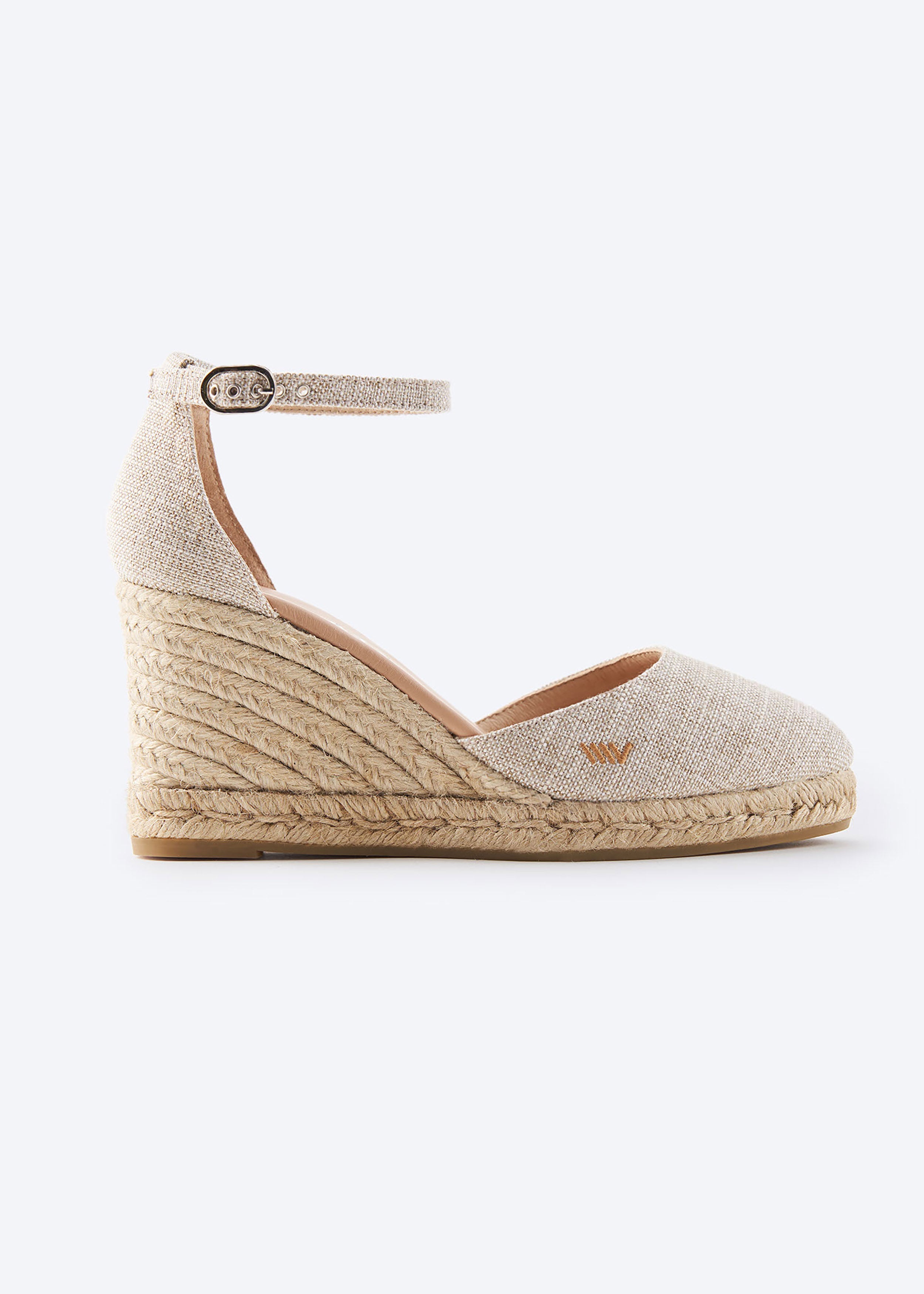 Escala Premium Fabrics Canvas Espadrille Wedges