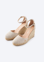 Escala Premium Fabrics Canvas Espadrille Wedges