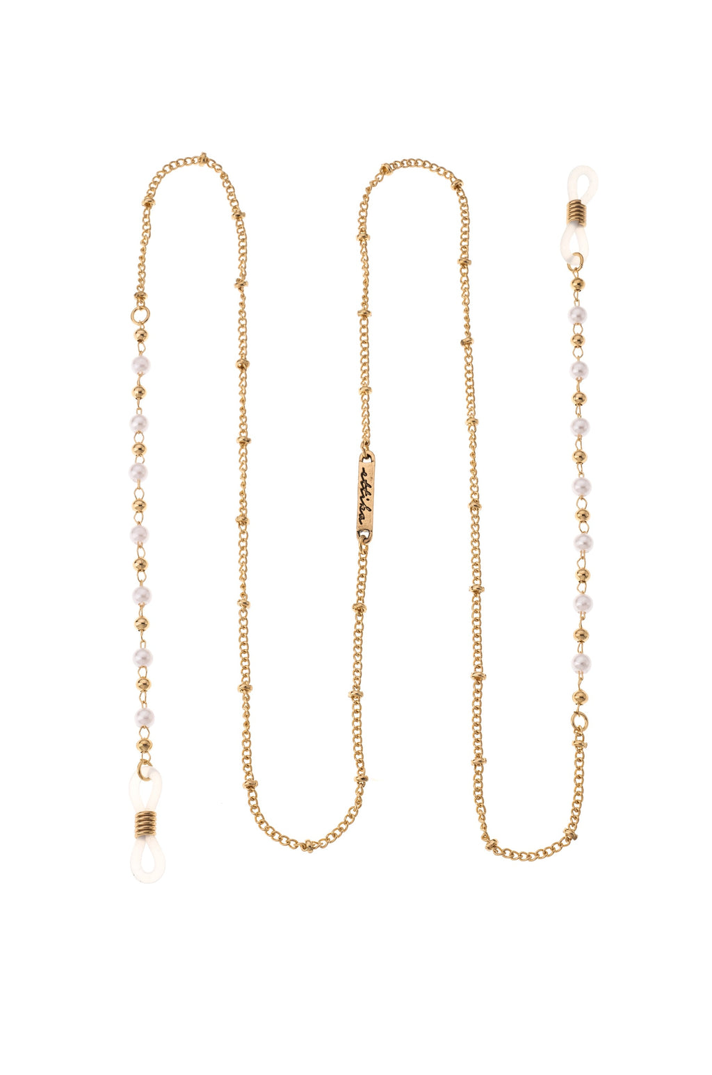 Dainty Pearl and Gold Eyeglass Chain