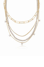 Mixed Chain Crystal Necklace Set