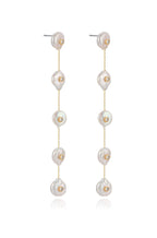 Falling Pearl and Crystal Dotted Drop Earrings