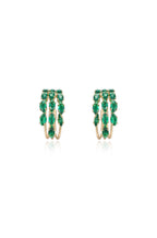 Multi-Crystal Huggie Hoop Earrings