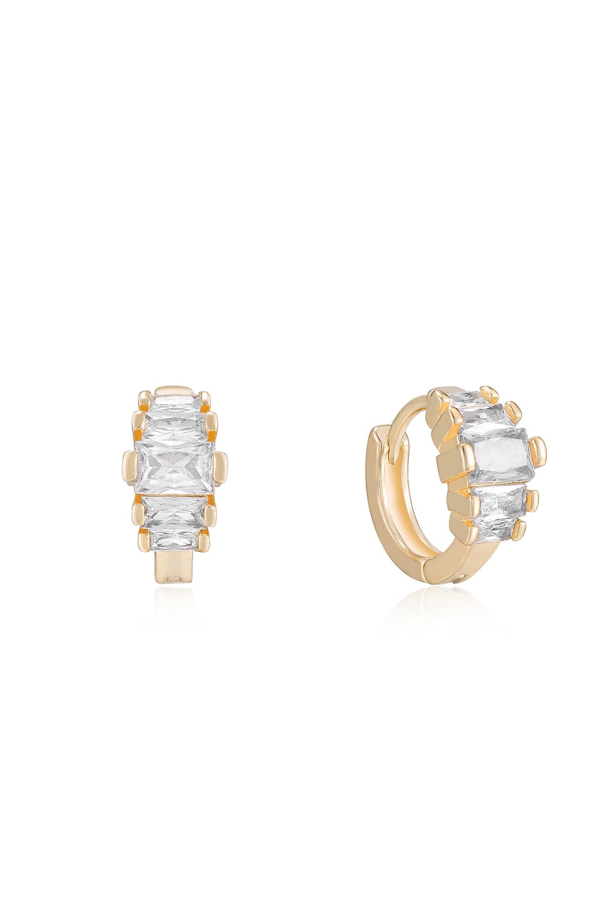 Diamond Shine CZ Mini Hoop Earrings