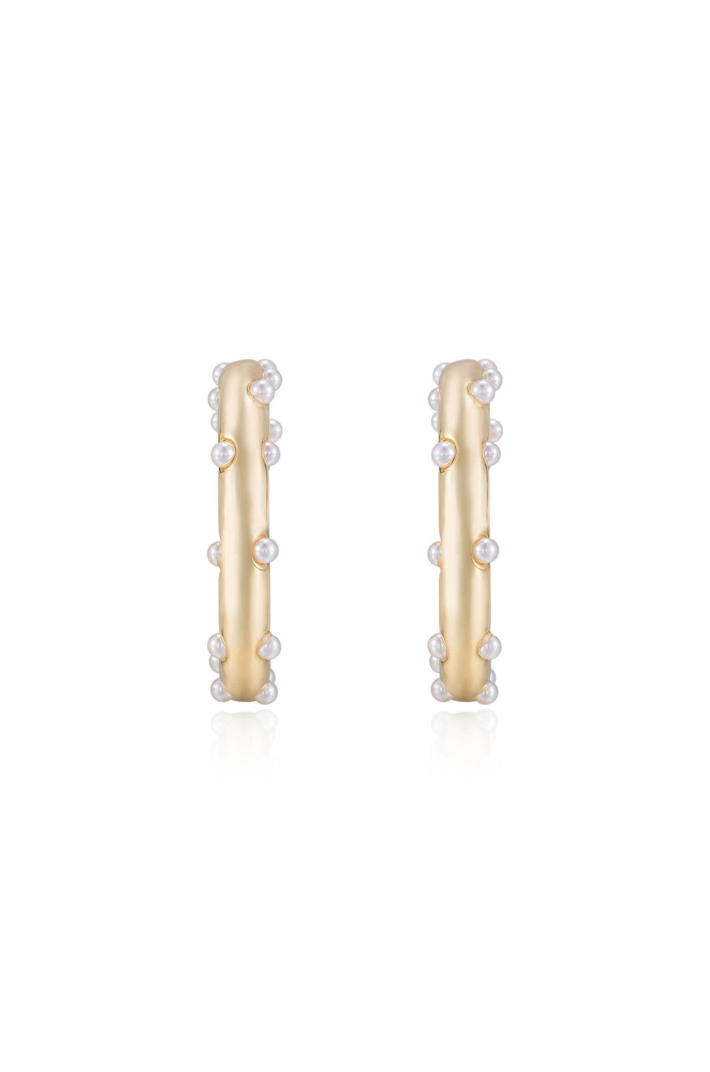 Spotted Pearl Hoop Earrings