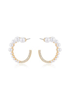 Chic Pearl And Crystal Open Circle Earrings