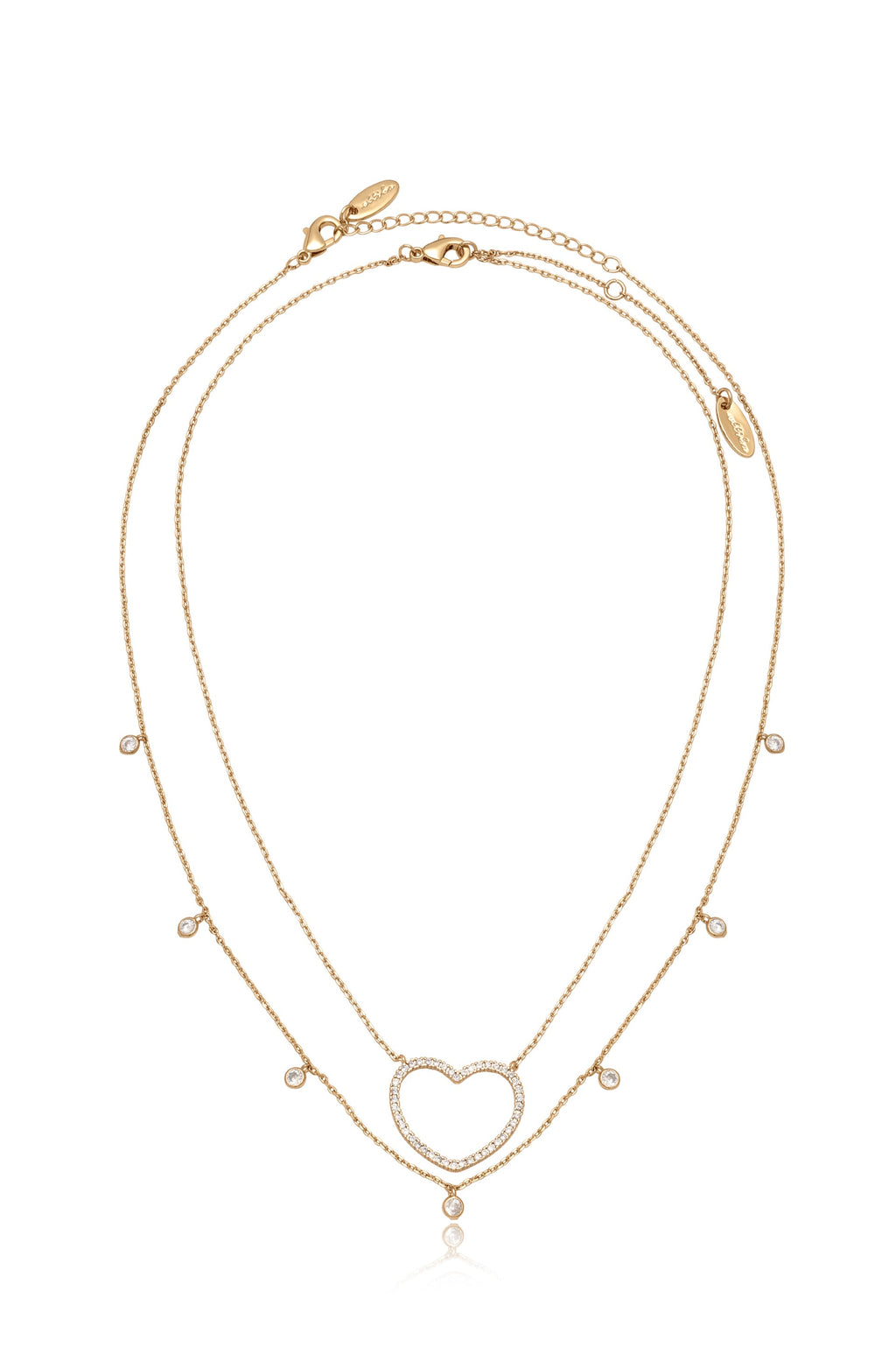 Crystal Heart Drop Necklace Set