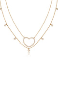 Crystal Heart Drop Necklace Set