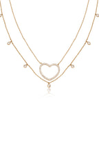 Crystal Heart Drop Necklace Set