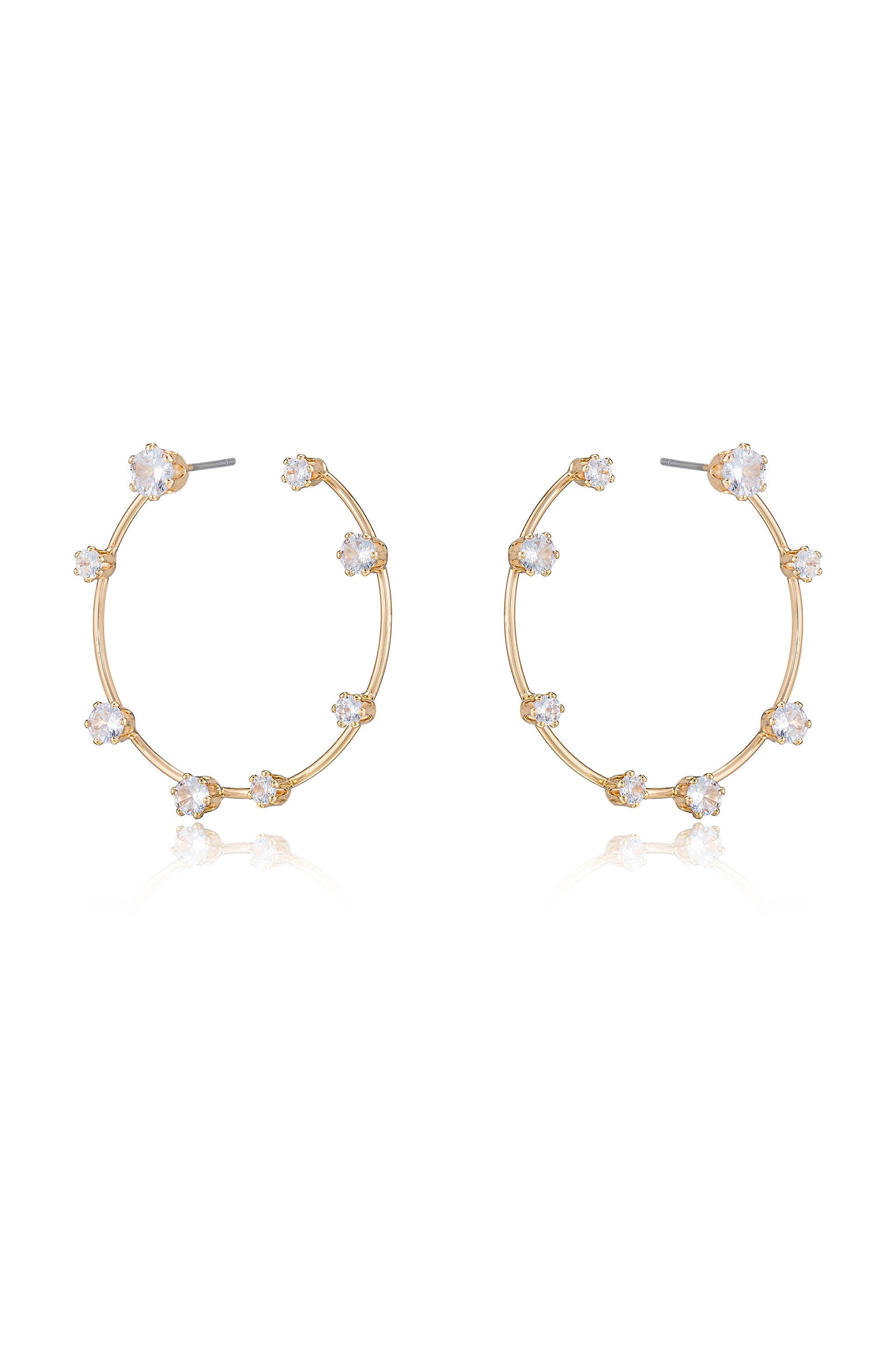 Celestial Large Wire & Crystal Ring Earrings