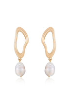 Open Circle Freshwater Pearl Earrings