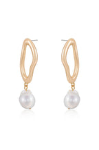 Open Circle Freshwater Pearl Earrings