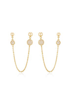 Double Piercing Chain Drop Earrings