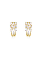 Multi-Crystal Huggie Hoop Earrings