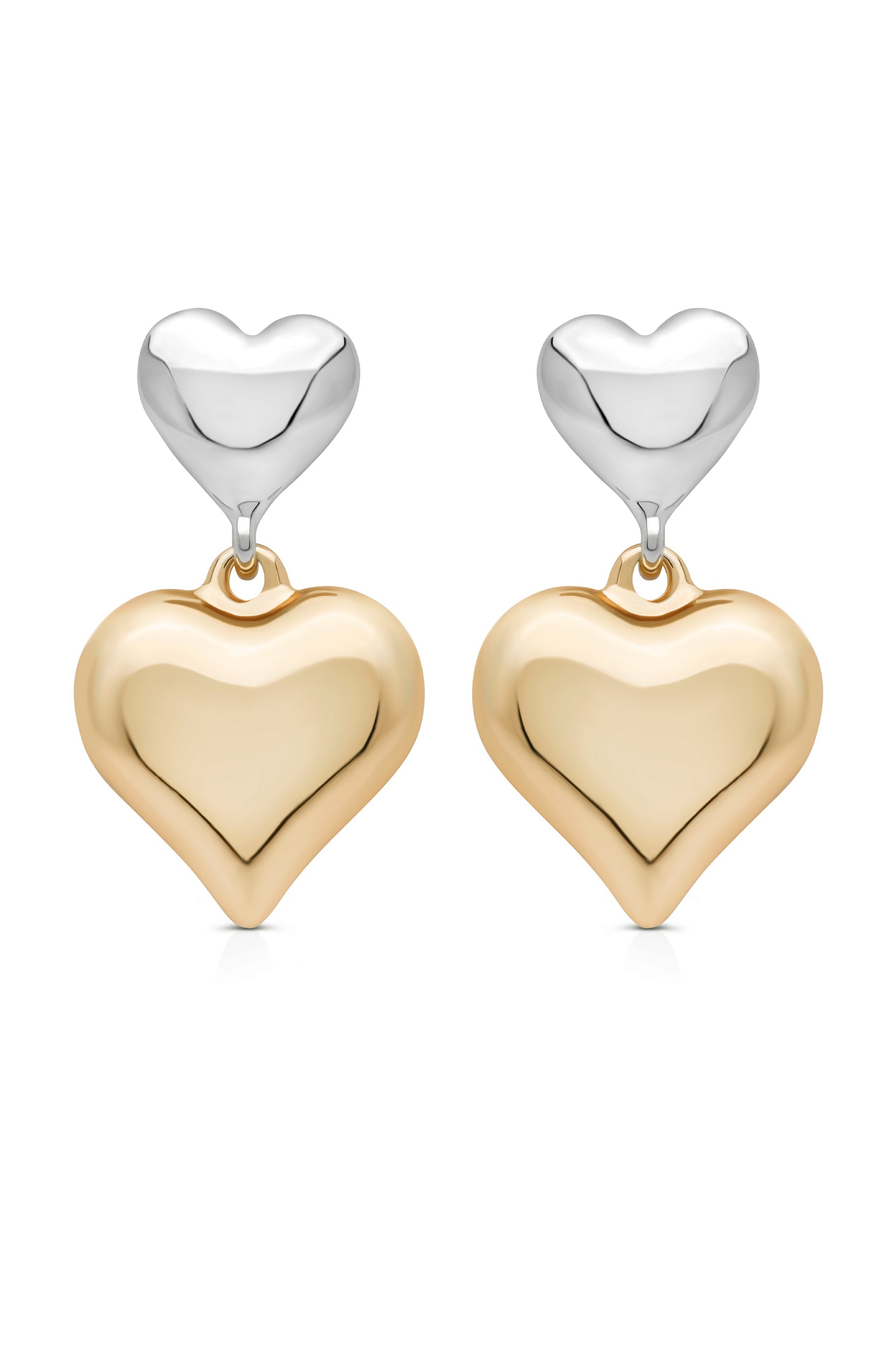 Mixed Metal Heart Earrings