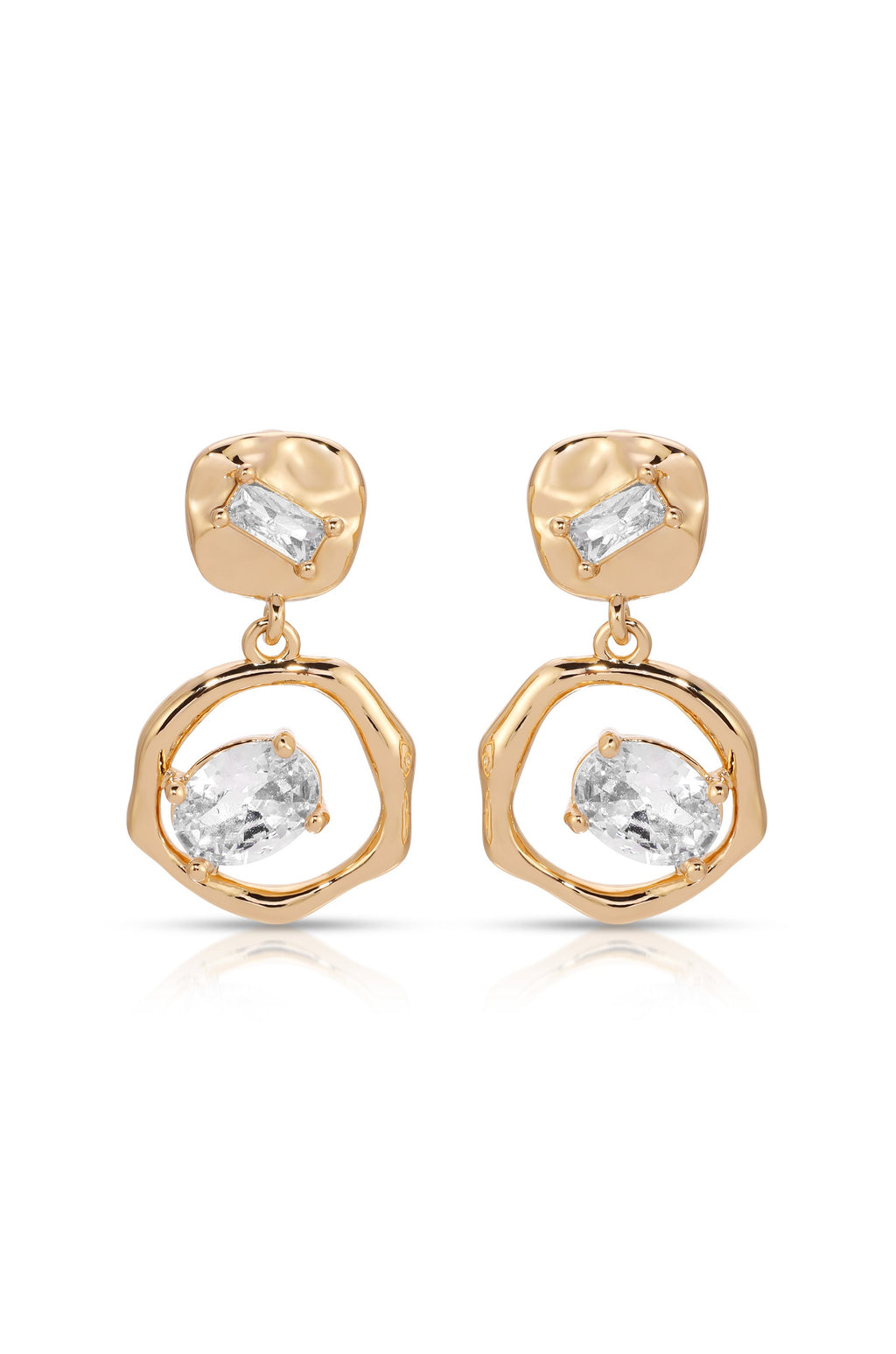 Organic Shape Crystal Earrings