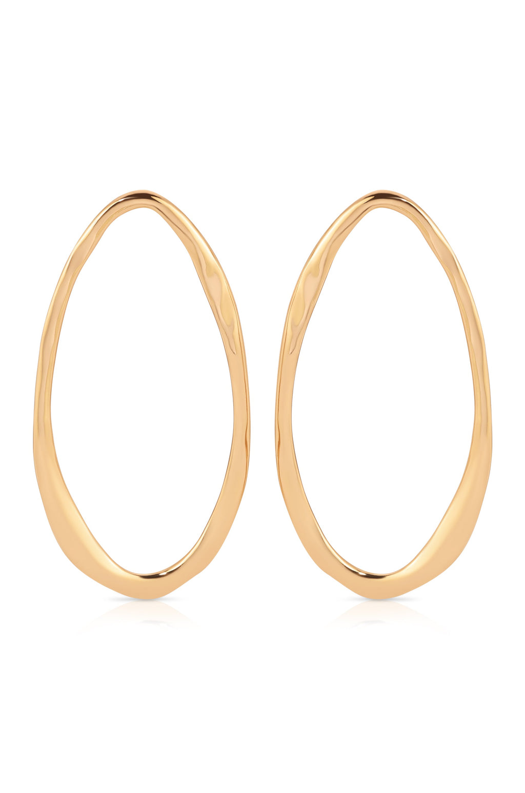 Hammered Large Oval Earrings