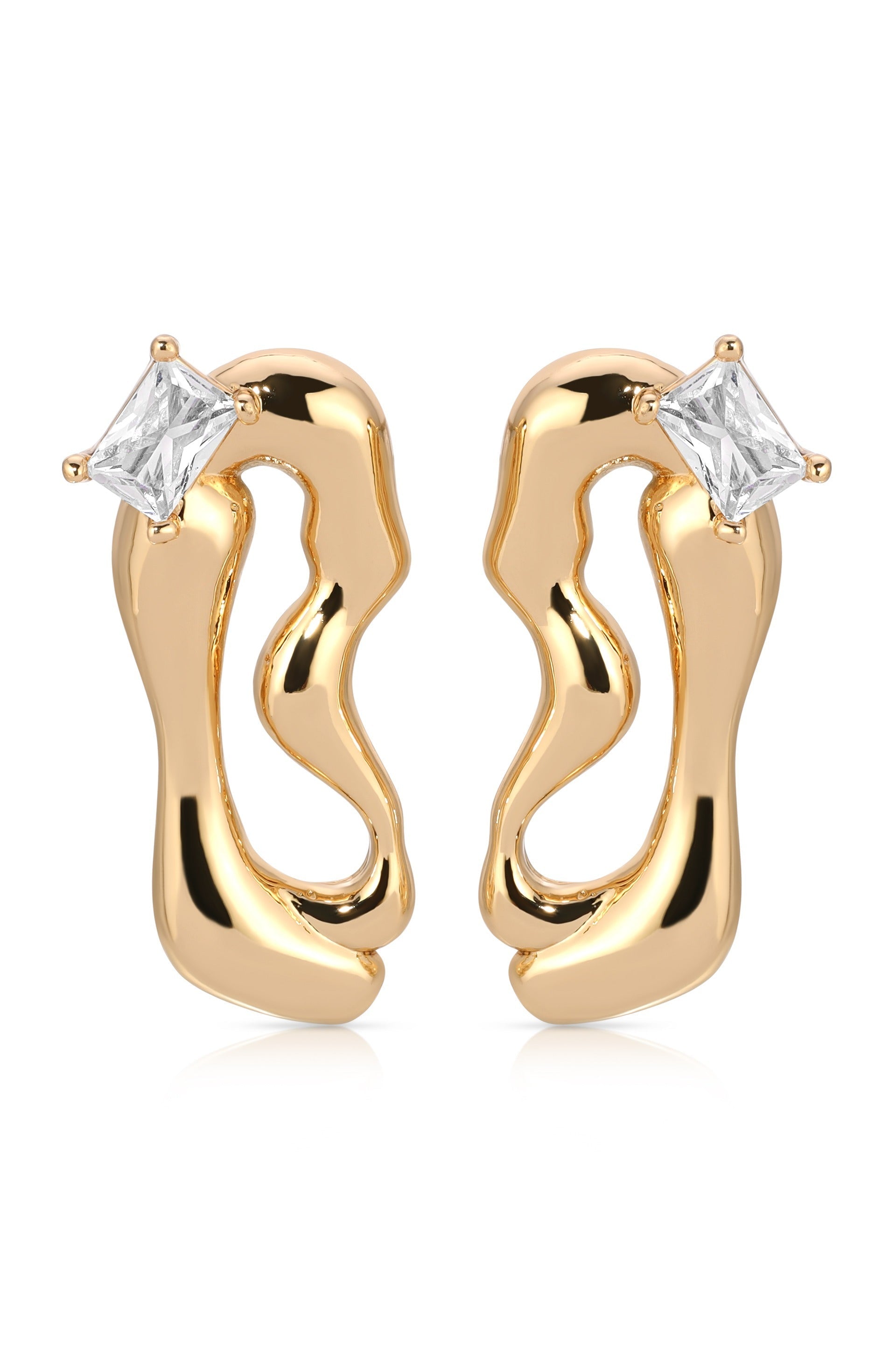 Organic Winding Crystal Earrings