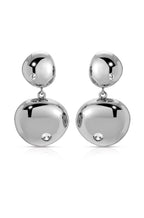 Polished Double Pebble Drop Earrings