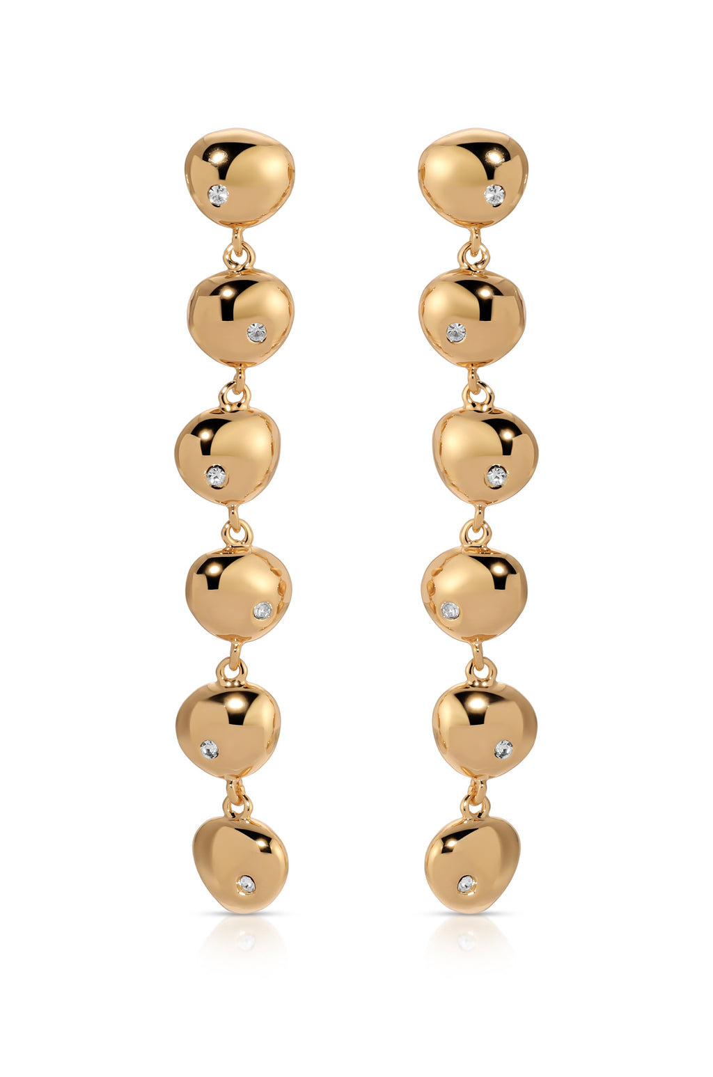 Polished Pebble Linear Dangle Earrings