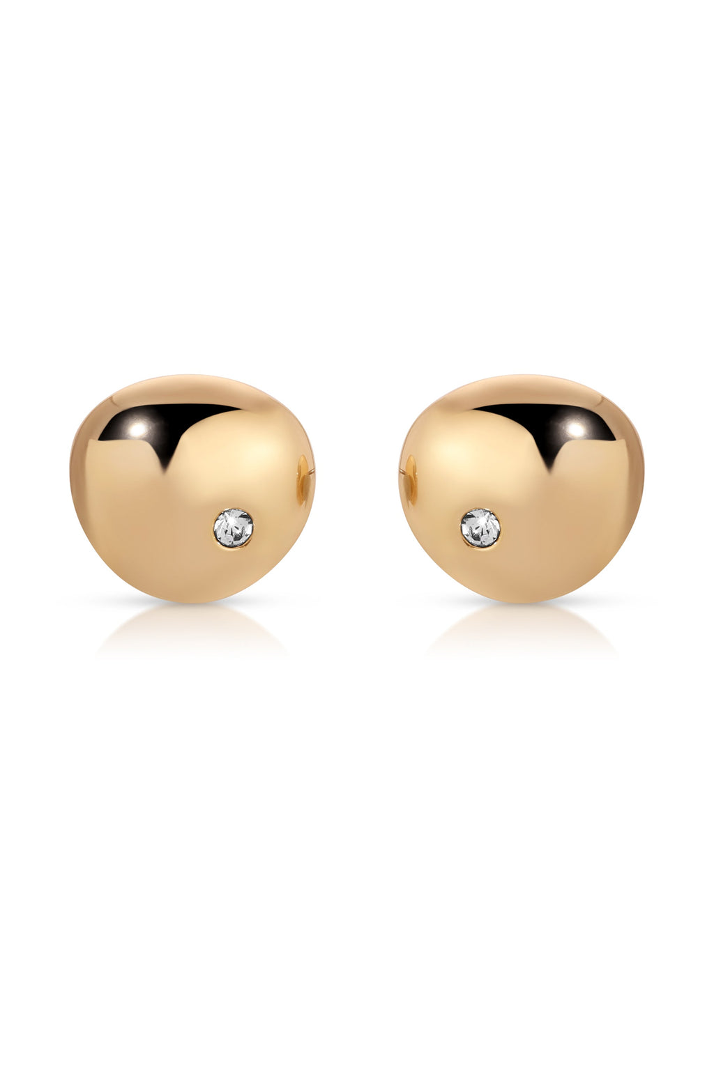 Polished Pebble Crystal Stud Earrings