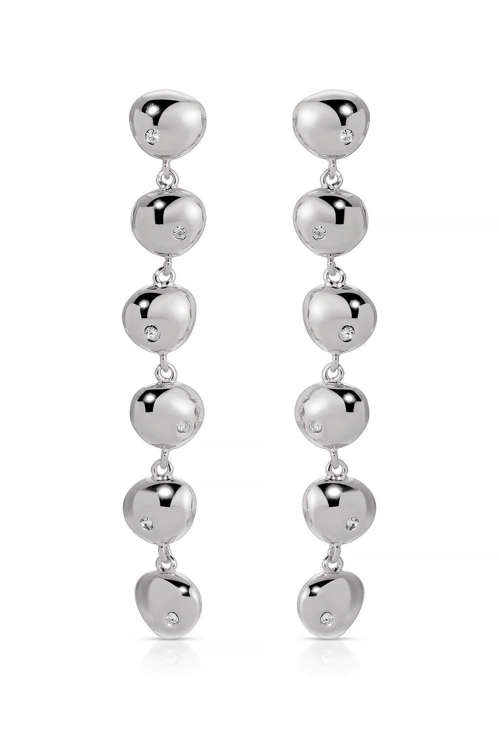 Polished Pebble Linear Dangle Earrings