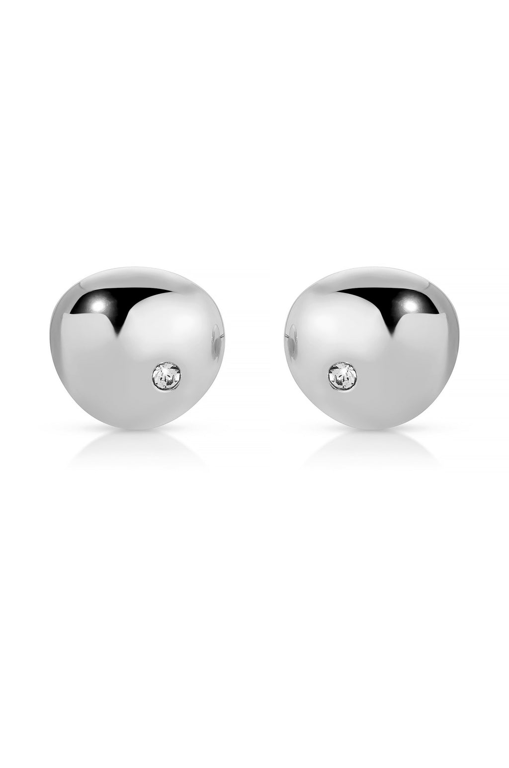 Polished Pebble Crystal Stud Earrings