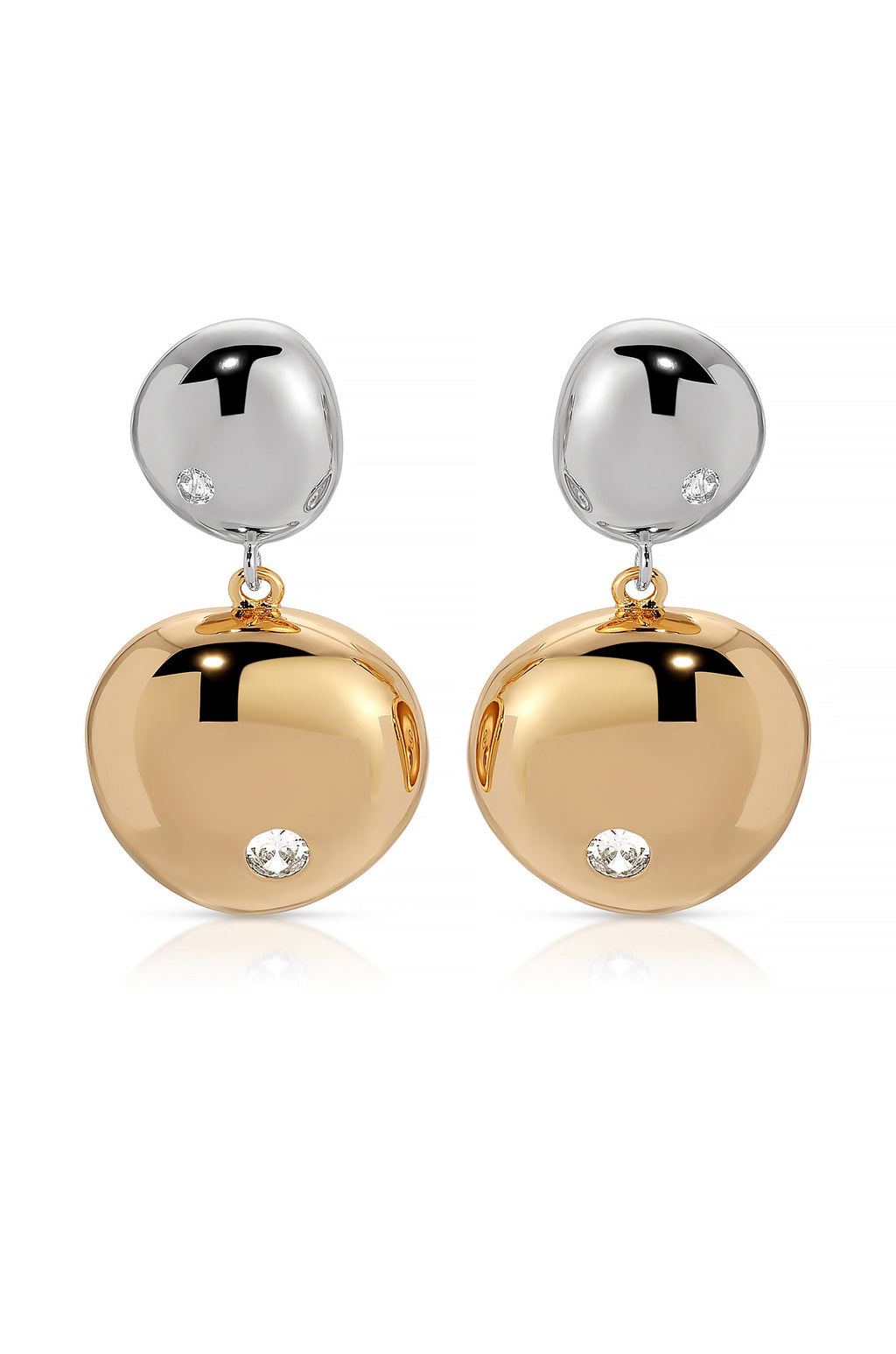 Polished Double Pebble Drop Earrings