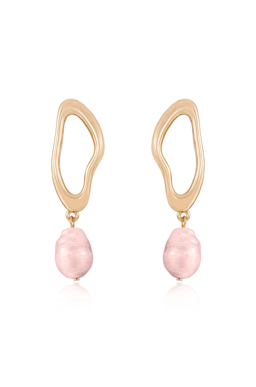 Open Circle Freshwater Pearl Earrings