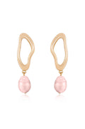 Open Circle Freshwater Pearl Earrings