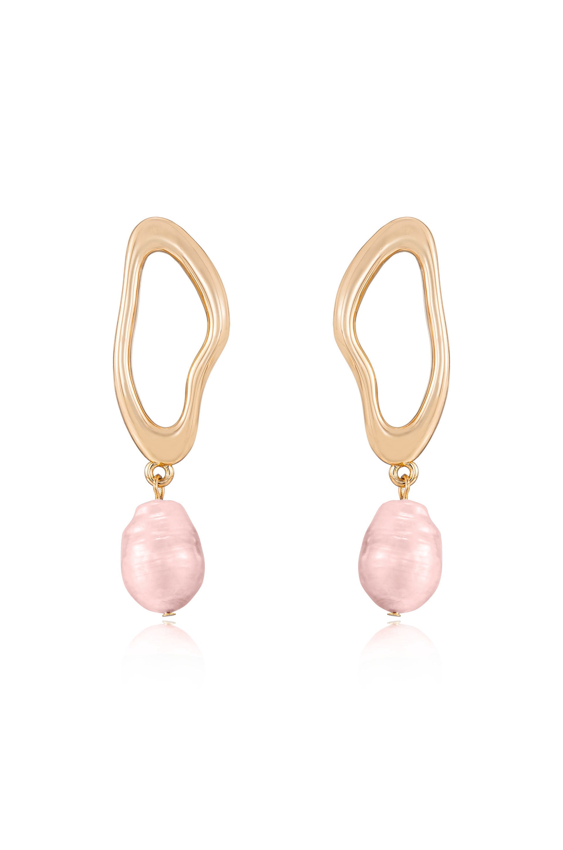 Open Circle Freshwater Pearl Earrings
