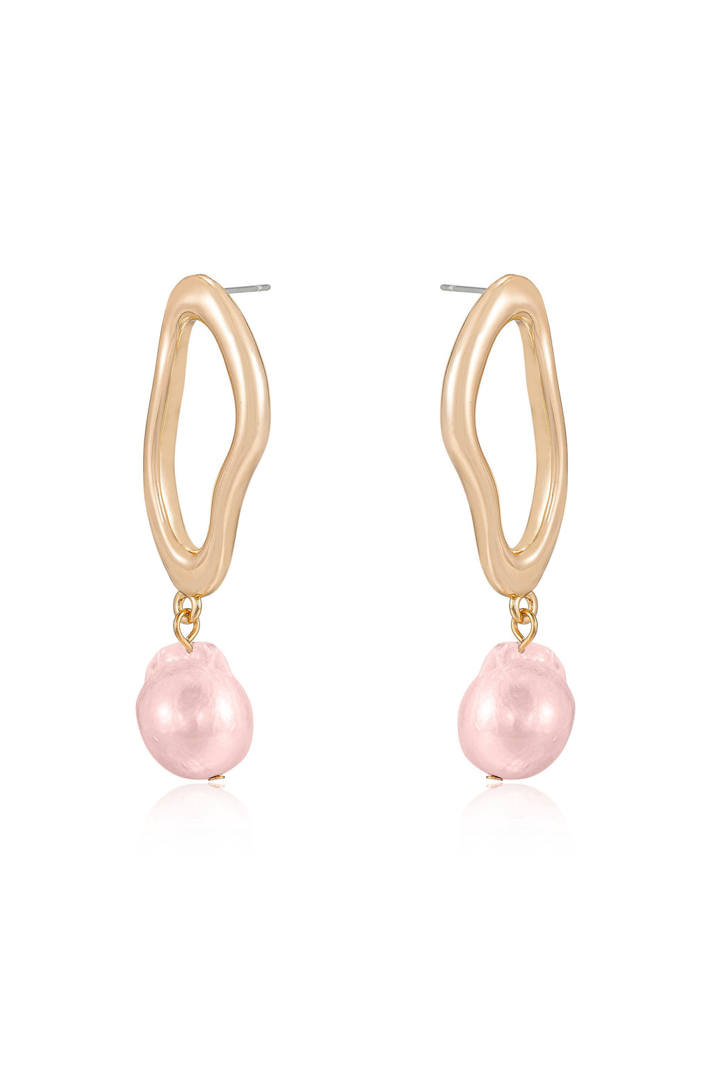 Open Circle Freshwater Pearl Earrings