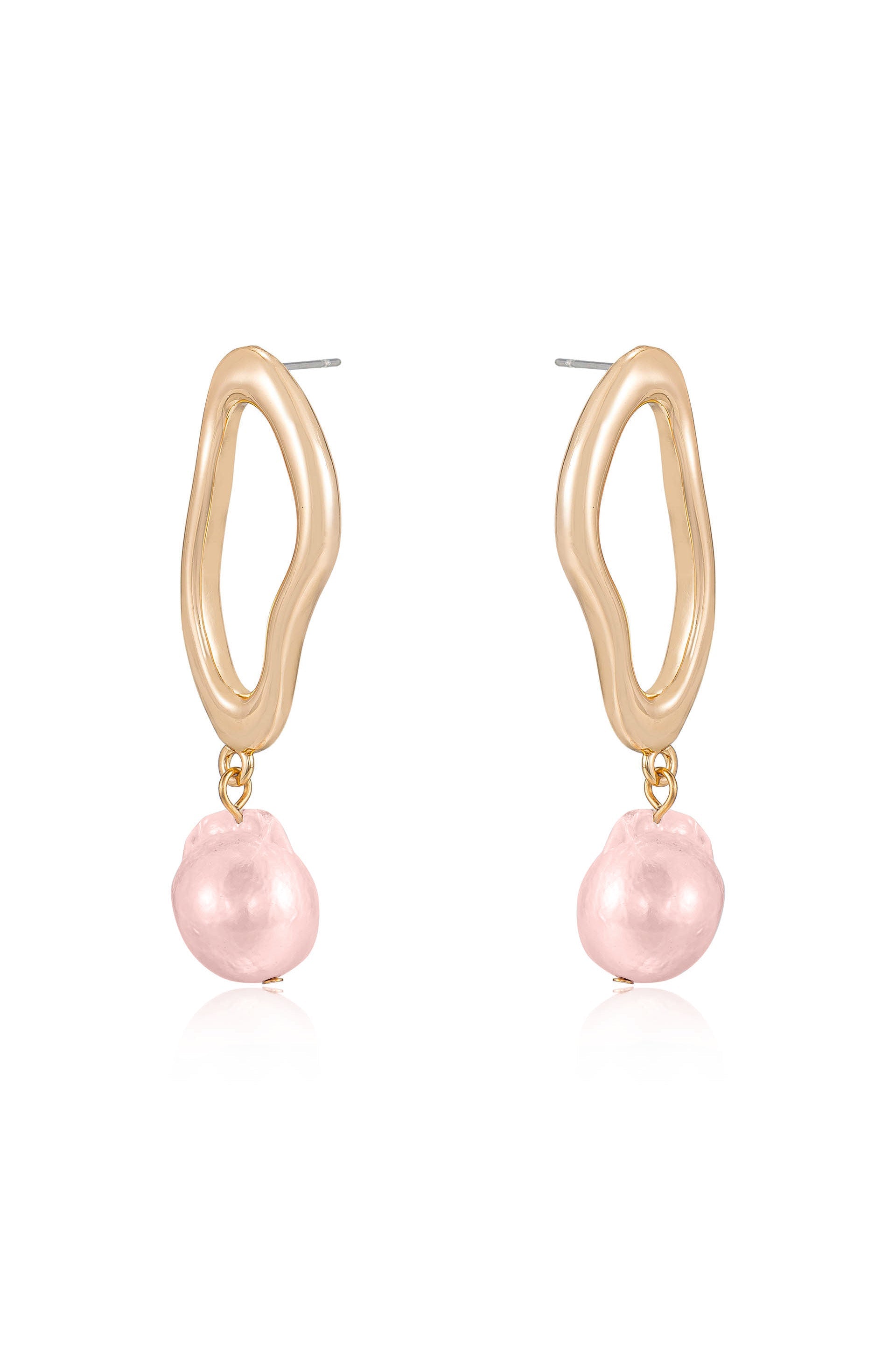 Open Circle Freshwater Pearl Earrings