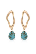 Open Circle Turquoise Dangle Earrings