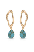 Open Circle Turquoise Dangle Earrings