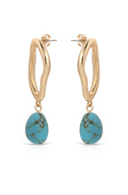 Open Circle Turquoise Dangle Earrings