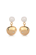 Small Pebble and Pearl Dangle Earrings