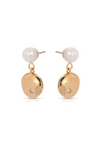Small Pebble and Pearl Dangle Earrings