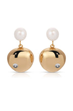 Large Pebble and Pearl Dangle Earrings