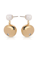Large Pebble and Pearl Dangle Earrings
