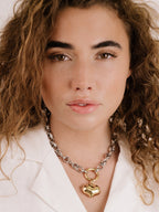 Locked in Mixed Metal Heart Necklace